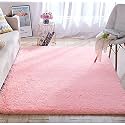 Naze Modern Export Quality Micro Fiber Shaggy Carpet, Runner for Hall, Room, Guest Room, Bedroom etcColor-Pink Size 5x8 feet(152x245 cm)