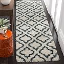 Naze Modern Export Quality Micro Fiber Shaggy Carpet, Runner for Hall, Room, Guest Room, Bedroom etcColor-. Ivory Blue Patter Size 2x6 feet(60x185 cm)