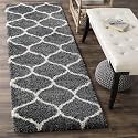 Naze Modern Export Quality Micro Fiber Shaggy Carpet, Runner for Hall, Room, Guest Room, Bedroom etcColor-Grey and Ivory Size2x4 feet (60x120 cm)(w5)