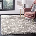 Naze Modern Export Quality Micro Fiber Shaggy Carpet, Runner for Hall, Room, Guest Room, Bedroom etcColor-Silver Ivory Size 3x5 feet(92x152 cm)