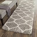 Naze Modern Export Quality Micro Fiber Shaggy Carpet, Runner for Hall, Room, Guest Room, Bedroom etcColor-Silver Ivory Size 2x5 feet(60x155 cm)