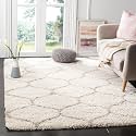 Naze Modern Export Quality Micro Fiber Shaggy Carpet, Runner for Hall, Room, Guest Room, Bedroom etcColor-Ivory and Beige Size 6x9 feet(185x275 cm)