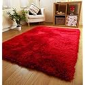 Naze Modern Export Quality Micro Fiber Shaggy Carpet, Runner for Hall, Room, Guest Room, Bedroom etcColor-Red Size 6x9 feet(185x275 cm)