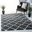 Naze Modern Export Quality Micro Fiber Shaggy Carpet, Runner for Hall, Room, Guest Room, Bedroom etcColor-. Grey and Ivory II Size 6x9 feet(185x275 cm)