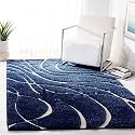 Naze Modern Export Quality Micro Fiber Shaggy Carpet, Runner for Hall, Room, Guest Room, Bedroom etcColor-Blue H/L Size 4x6 feet(123x185 cm)