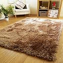 Naze Modern Export Quality Micro Fiber Shaggy Carpet, Runner for Hall, Room, Guest Room, Bedroom etcColor-Gold Size 6x9 feet(185x275 cm)