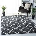 Naze Modern Export Quality Micro Fiber Shaggy Carpet, Runner for Hall, Room, Guest Room, Bedroom etcColor-. Grey and Ivory II Size 5x8 feet(152x245 cm)