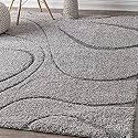 Naze Modern Export Quality Micro Fiber Shaggy Carpet, Runner for Hall, Room, Guest Room, Bedroom etcColor-Grey N Grey Size 5x8 feet(152x245 cm)