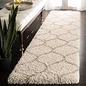 Naze Modern Export Quality Micro Fiber Shaggy Carpet, Runner for Hall, Room, Guest Room, Bedroom etcColor-Ivory and Beige Size2x4 feet (60x120 cm)(W-5)