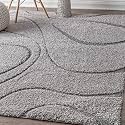 Naze Modern Export Quality Micro Fiber Shaggy Carpet, Runner for Hall, Room, Guest Room, Bedroom etcColor-Grey N Grey Size 5x7 feet(152x215 cm)