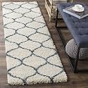Naze Modern Export Quality Micro Fiber Shaggy Carpet, Runner for Hall, Room, Guest Room, Bedroom etcColor-Ivory Blue Size 2x6 feet(60x185 cm)