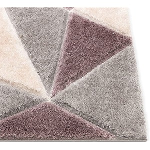 Naze Modern Geometric Area Rug Shag Texture