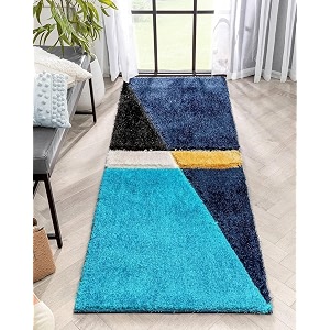 Naze Modern Geometric Area Rug Shag Texture