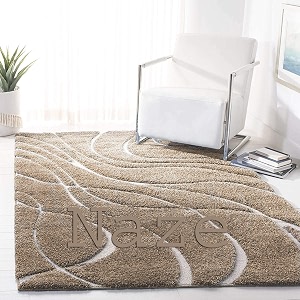 Naze Modern Geometric Area Rug Shag Texture