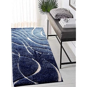 Naze Modern Geometric Area Rug Shag Texture