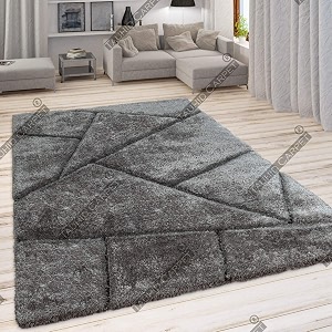 Naze Modern Geometric Area Rug Shag Texture