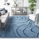 Naze Modern Geometric Area Rug Shag Texture