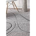 Naze Modern Geometric Area Rug Shag Texture
