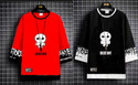 NB NICKY BOY Pack of 2 Men Graphic Print Round Neck Cotton Blend Red, Black T-Shirt
