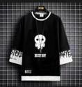NB NICKY BOY Men Graphic Print Round Neck Cotton Blend Black T-Shirt