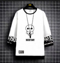 NB NICKY BOY Men Graphic Print Round Neck Cotton Blend White T-Shirt