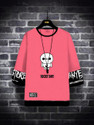 NB NICKY BOY Men Graphic Print Round Neck Cotton Blend Pink T-Shirt