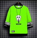 NB NICKY BOY Men Graphic Print Round Neck Cotton Blend Light Green T-Shirt