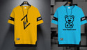 NB NICKY BOY Pack of 2 Men Graphic Print Round Neck Cotton Blend Yellow, Blue T-Shirt