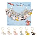 NBEADS 12 Pcs Cow Stitch Markers, 6 Colors Alloy Enamel Cow Crochet Stitch Marker Charms Removable Locking Stitch Marker for Knitting Weaving Sewing Accessories Quilting Handmade Jewelry