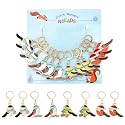 NBEADS 12 Pcs Enamel Bird Stitch Markers, Enamel Alloy Crochet Stitch Marker Charms Removable Lobster Clasp Locking Stitch Marker for Knitting Weaving Sewing Accessories Quilting Handmade Jewelry
