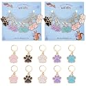 NBEADS 20 Pcs Dog Paw Stitch Markers, 5 Colors Enamel Alloy Crochet Charms Removable Dangle Locking for Knitting Weaving Sewing Accessories Quilting Handmade Jewelry
