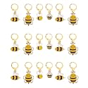 NBEADS 24 Pcs 4 Styles Bee Stitch Markers, Alloy Enamel Crochet Stitch Marker Charms Brass Clasp Locking Stitch Marker for Knitting Weaving Sewing Jewelry Making