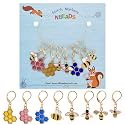 NBEADS 8 Pcs Bee Honeycomb Stitch Markers, 8 Styles Alloy Crochet Stitch Marker Charms Removable Lobster Clasp Locking Stitch Marker for Knitting Weaving Sewing Accessories Quilting Handmade Jewelry