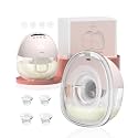 NCVI Wearable Breast Pump Hands Free for Mom Office, Home or Travel (Pink)