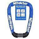 NDakter Bike Lock, 5 Digit Combination Heavy Duty Anti Theft Bicycle Chain Lock, 2.62/3.2/4.27/5/6Ft Long, High Security Resettable, Suitable for Bike, Scooter, Door, Gate, Fence-4/6mm Thick