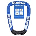 NDakter Bike Lock, 5 Digit Combination Heavy Duty Anti Theft Bicycle Chain Lock, 2.62/3.2/4.27/5/6Ft Long, High Security Resettable, Suitable for Bike, Scooter, Door, Gate, Fence-4/6mm Thick