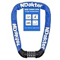 NDakter Bike Lock, 5 Digit Combination Heavy Duty Anti Theft Bicycle Chain Lock, 2.62/3.2/4.27/5/6Ft Long, High Security Resettable, Suitable for Bike, Scooter, Door, Gate, Fence-4/6mm Thick
