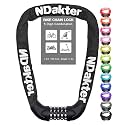 NDakter Bike Lock, 5 Digit Combination Heavy Duty Anti Theft Bicycle Chain Lock, 2.62/3.2/4.27/5/6Ft Long, High Security Resettable, Suitable for Bike, Scooter, Door, Gate, Fence-4/6mm Thick