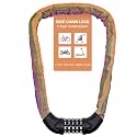 NDakter Bike Lock, 5 Digit Combination Heavy Duty Anti Theft Bicycle Chain Lock, 2.62/3.2/4.27/5/6Ft Long, High Security Resettable, Suitable for Bike, Scooter, Door, Gate, Fence-4/6mm Thick