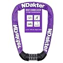 NDakter Bike Lock, 5 Digit Combination Heavy Duty Anti Theft Bicycle Chain Lock, 2.62/3.2/4.27/5/6Ft Long, High Security Resettable, Suitable for Bike, Scooter, Door, Gate, Fence-4/6mm Thick