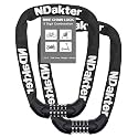 NDakter Bike Lock, 5 Digit Combination Heavy Duty Anti Theft Bicycle Chain Lock, 2.62/3.2/4.27/5/6Ft Long, High Security Resettable, Suitable for Bike, Scooter, Door, Gate, Fence-4/6mm Thick
