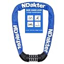 NDakter Bike Lock, 5 Digit Combination Heavy Duty Anti Theft Bicycle Chain Lock, 2.62/3.2/4.27/5/6Ft Long, High Security Resettable, Suitable for Bike, Scooter, Door, Gate, Fence-4/6mm Thick