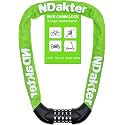 NDakter Bike Lock, 5 Digit Combination Heavy Duty Anti Theft Bicycle Chain Lock, 2.62/3.2/4.27/5/6Ft Long, High Security Resettable, Suitable for Bike, Scooter, Door, Gate, Fence-4/6mm Thick
