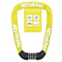 NDakter Bike Lock, 5 Digit Combination Heavy Duty Anti Theft Bicycle Chain Lock, 2.62/3.2/4.27/5/6Ft Long, High Security Resettable, Suitable for Bike, Scooter, Door, Gate, Fence-4/6mm Thick