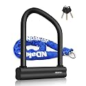 NDakter Motorcycle U Lock with Chain, 17.78mm thick Heavy Duty Anti Theft Bike Lock and 4ft Length Security Chain (Black), Bicycle Chain Lock for Motorcycles, Bicycles, Ebike, Scooters, Gates, Outdoor Equipment
