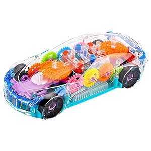 ndas international 3d transparent car with 360 degree rotation  gear simulation mechanical car with light amp sound  car toy for kids car
