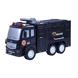 ndas international police truck friction power with lightsampsounds swat transport vehicle pushampgo pretend play toy cop van great gift for children boys girls toddlersblue