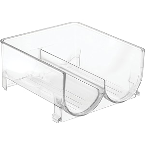 ndola fridge bottle holder - stackable wine stand for 2 bottles - drinks storage in fridge amp kitchen cabinet - transparent