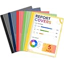 Ndsox 5 Pack Clear Front Report Covers with 3-Prong Fasteners, Letter Size