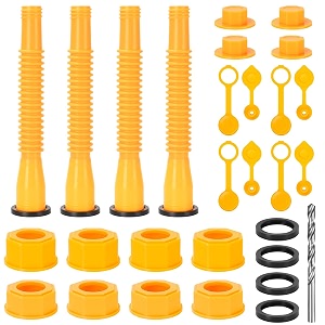 4 set gas can spout replacement flexible pour nozzle with screw collar caps spout spout sealing cap extra rubber gasket replacement vent caps suitable for most 12510 gal oil cans